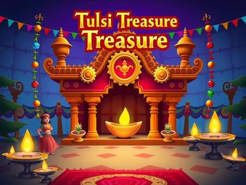 Tulsi Treasure gameplay screenshot showing Indian cultural elements